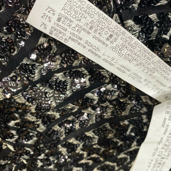 Zara Basic Collection Womens Black Embroidered Sequin Blazer Jacket Size Medium - Picture 6 of 6